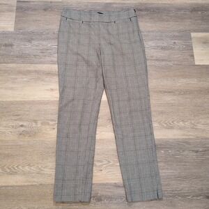 Women's Talbots Chatham Ankle Pant Black & White Plaid Size 2P‎ Petite